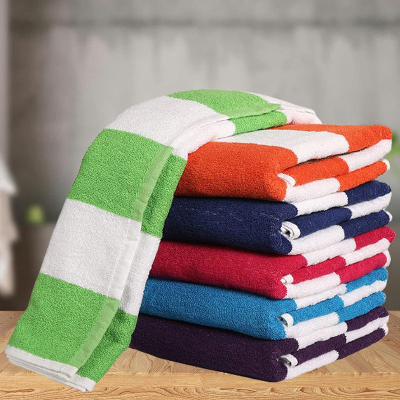 BolBom's,6 Piece Bath Towel,100% Cotton Cabana Stripe Beach Towel,Oversize 30" x 60” Quick Dry High Absorbent Towel for Bath, Travel, Swim, Pool, Yoga, Hotel,Parties,Guests & Perfect for Daily Use - Premium TOWEL SET from Visit the BolBom*S Store - Just $21.99! Shop now at Handbags Specialist Headquarter