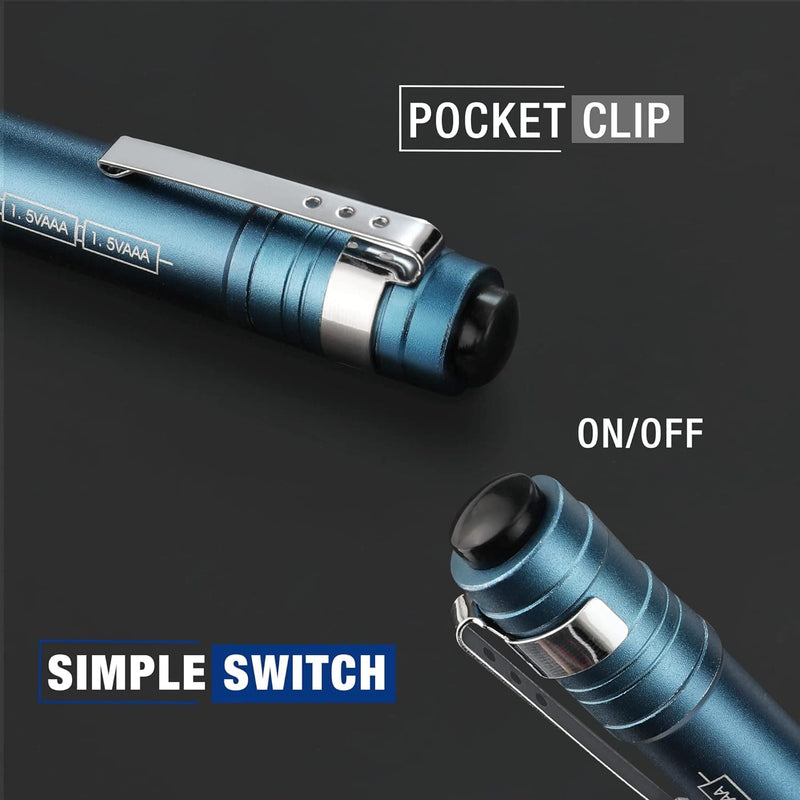 WORKPRO LED Pen Light Set, Battery-Powered Aluminum Handheld Flashlights, Pocket Torch Penlight with High Lumens for Camping, Outdoor, Emergency, Everyday, 8AAA Batteries Included, Blue (4-Pack) - Premium Flashlights from Visit the WORKPRO Store - Just $19.99! Shop now at Handbags Specialist Headquarter