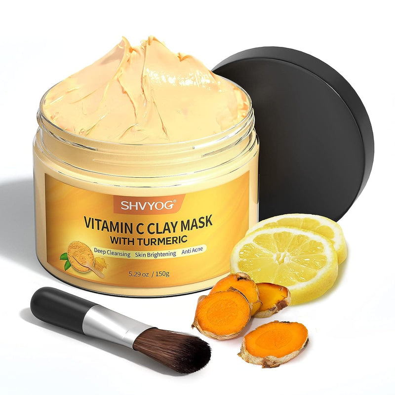 Turmeric Vitamin C Clay Mask, Vitamin C Clay Face Mask with Kaolin Clay and Turmeric for Dark Spots, Dull Skin, Face Masks Skincare Facial Mask for Controlling Oil and Refining Pores 5.29 Oz - Premium Body Mud from Visit the SHVYOG Store - Just $21.58! Shop now at Handbags Specialist Headquarter
