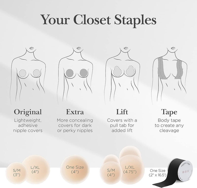 Nippies Nipple Cover - Sticky Adhesive Silicone Nipple Pasties - Reusable Pasty Nipple Covers for Women with Travel Box - Premium Everyday Bras from Brand: Nippies - Just $42.40! Shop now at Handbags Specialist Headquarter