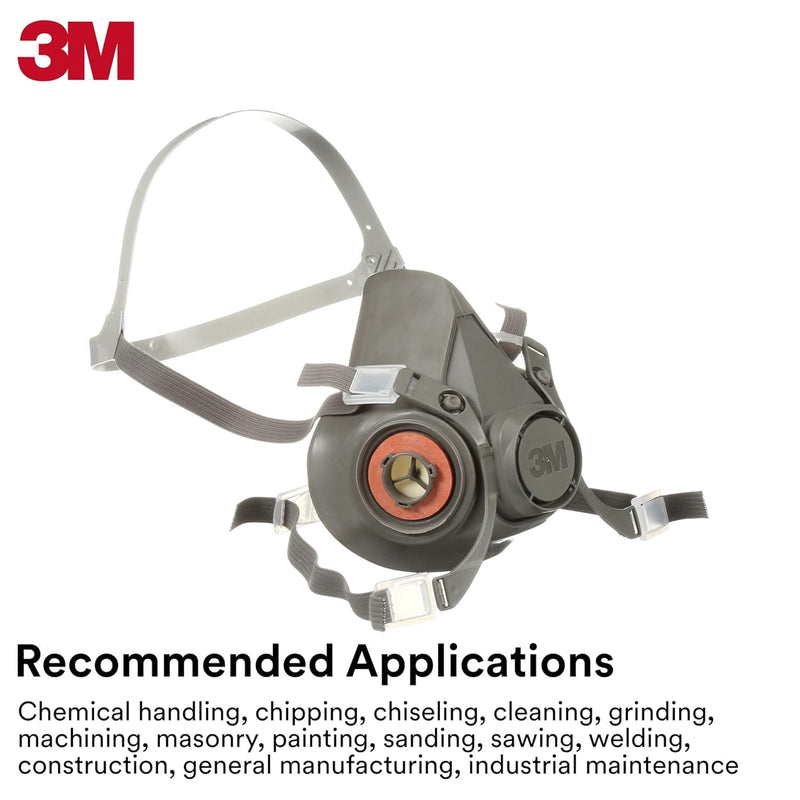3M Half Facepiece Reusable Respirator 6200, NIOSH, Four-Point Harness, Comfortable Fit, Dual Airline Supplied Air Compatible, Bayonet Connections, Painting, Sanding, Cleaning, Medium - Premium Health Care from Brand: 3M - Just $24.99! Shop now at Handbags Specialist Headquarter