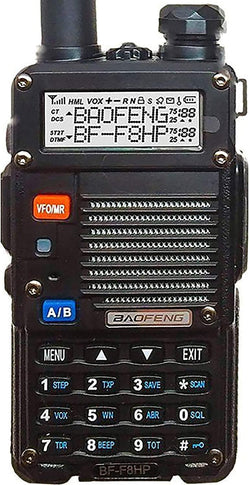 BAOFENG BF-F8HP (UV-5R 3rd Gen) 8-Watt Dual Band Two-Way Radio (136-174MHz VHF & 400-520MHz UHF) Includes Full Kit with Large Battery