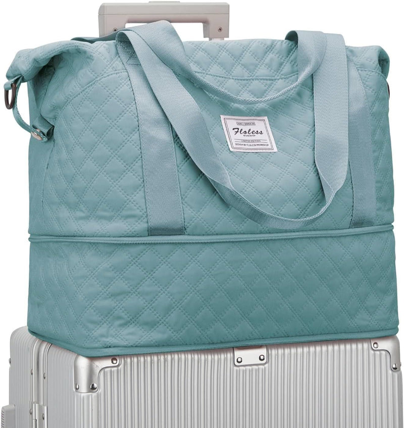 Travel Bag,Waterproof Duffel Gym Tote Bag,Weekender Carry On Overnight Bags for Women with Trolley Sleeve Wet Pocket,Travel Duffel Bags Hospital Bag,Green - Premium Travel Duffels from Visit the WONHOX Store - Just $41.99! Shop now at Handbags Specialist Headquarter