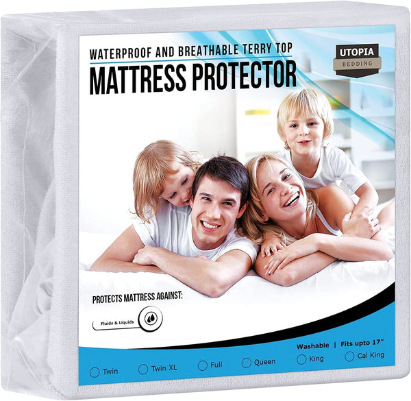 Utopia Bedding Premium Waterproof Terry Mattress Protector Twin 200 GSM, Mattress Cover, Breathable, Fitted Style with Stretchable Pockets - Premium Blankets and bedding from Visit the Utopia Bedding Store - Just $20.99! Shop now at Handbags Specialist Headquarter