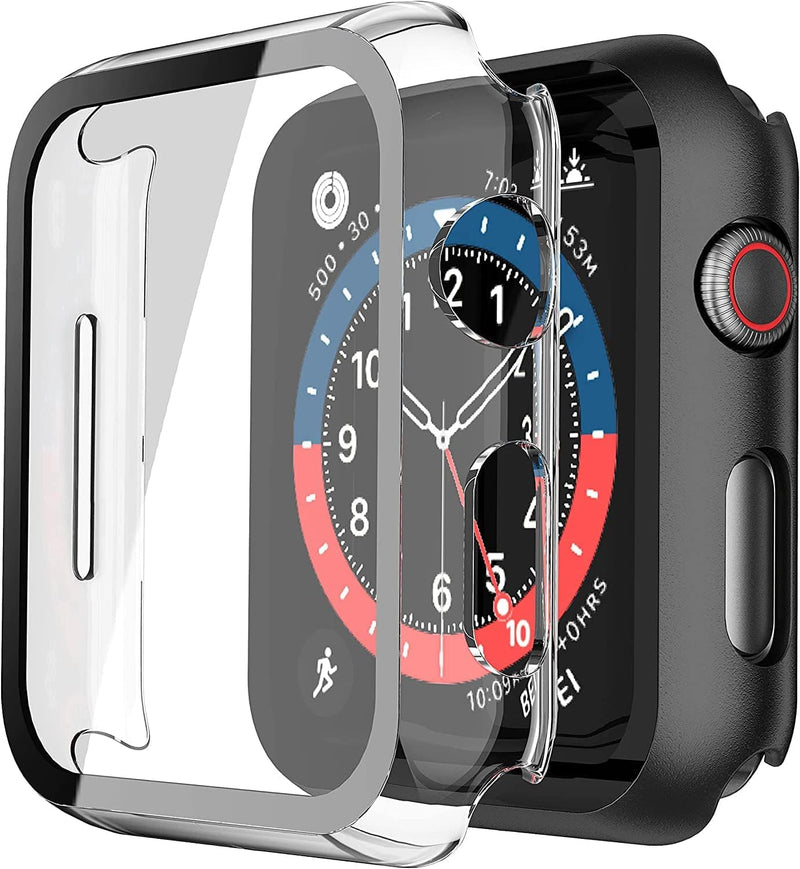 Misxi 2 Pack Hard PC Case with Tempered Glass Screen Protector Compatible with Apple Watch Series 6 SE Series 5 Series 4 44mm, Black - Premium Health Care from Visit the Misxi Store - Just $24.67! Shop now at Handbags Specialist Headquarter