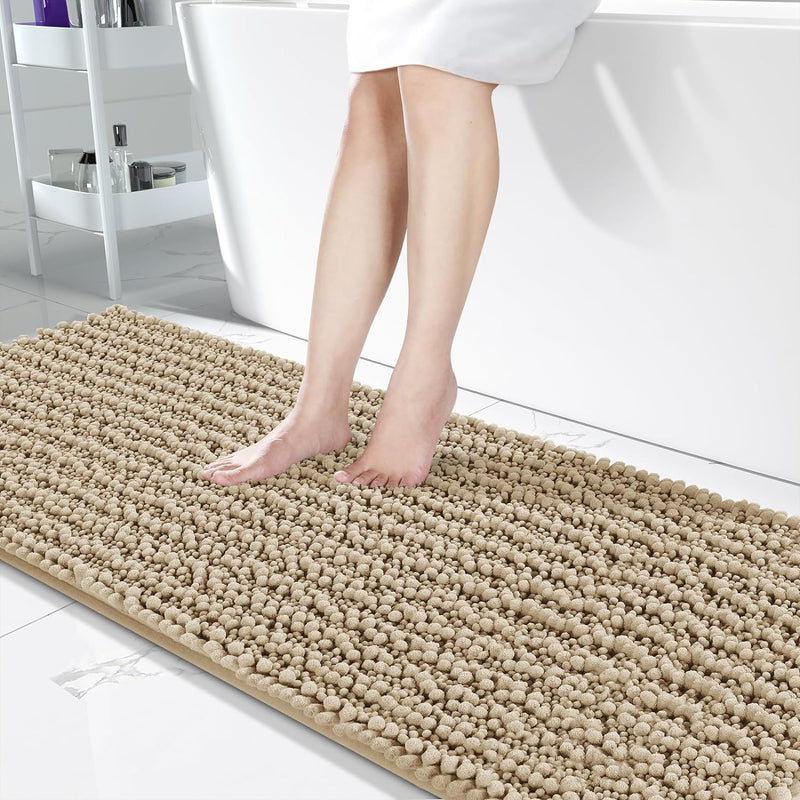Yimobra Bathroom Rug Mat, 24'' x 17'', Luxury Chenille Shaggy Bath Rugs, Extra Soft & Thick, Absorbent Water, Non-Slip, Machine Washable, Bath Mats for Bath Floor,Tub and Shower, Gray - Premium Bath Rugs from Visit the Yimobra Store - Just $29.99! Shop now at Handbags Specialist Headquarter