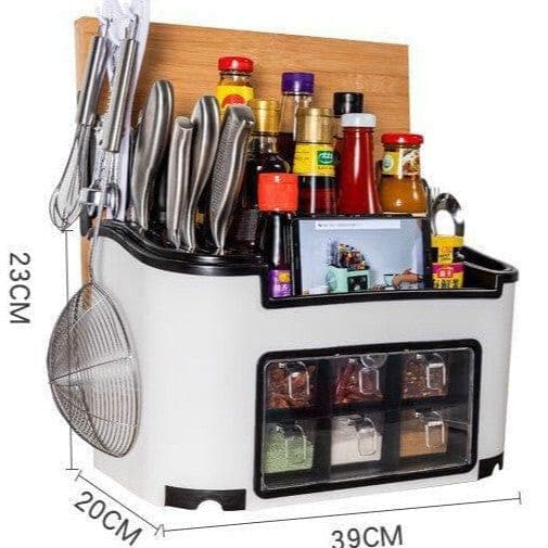Fashion multi-functional kitchen shelf condiment box, condiment pot, bottle set combination knife holder one generation - Premium Cook from eprolo - Just $49.99! Shop now at Handbags Specialist Headquarter