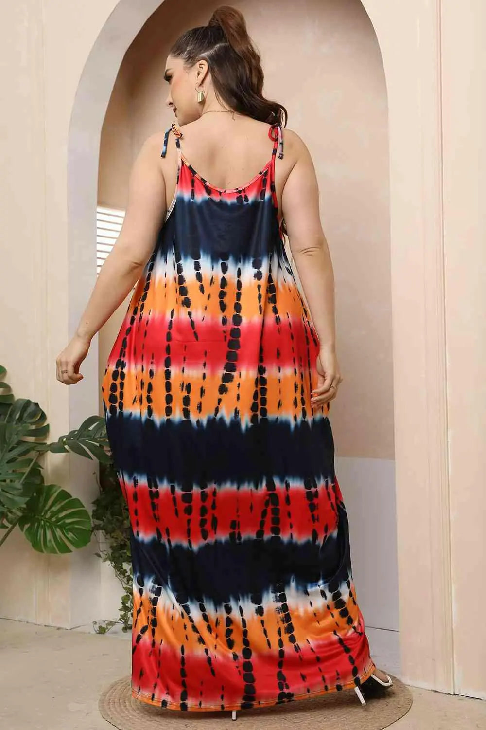 Plus Size Tie-Shoulder Maxi Dress.