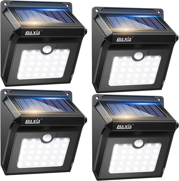 BAXIA TECHNOLOGY Solar Outdoor Lights Wireless Security Motion Sensor Outdoor Lights Solar Lights Outdoor Waterproof for Front Door,Backyard,Steps,Garage,Garden (400LM,4 Packs) - Premium DECOR from Visit the BAXIA TECHNOLOGY Store - Just $59.98! Shop now at Handbags Specialist Headquarter