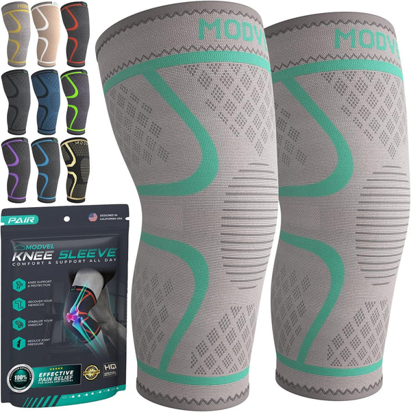 Modvel Compression Knee Brace for Women & Men - 2 Pack Knee Brace for Women Running Knee Pain, Knee Support Compression Sleeve, Workout Sports Knee Braces for Meniscus Tear ACL & Arthritis Pain Relief - Premium Health Care from Visit the Modvel Store - Just $39.99! Shop now at Handbags Specialist Headquarter