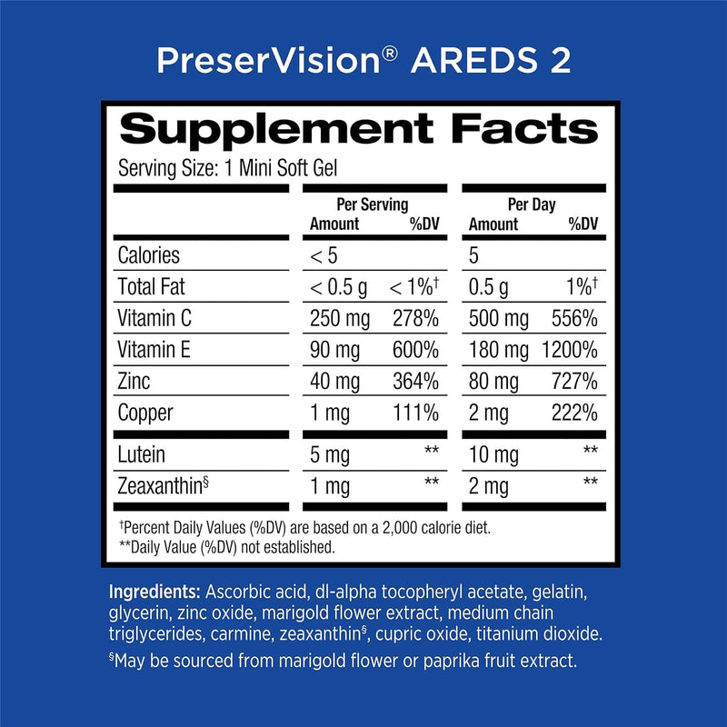 PreserVision AREDS 2 Eye Vitamin & Mineral Supplement, Contains Lutein, Vitamin C, Zeaxanthin, Zinc & Vitamin E, 120 Softgels (Packaging May Vary) - Premium Health Care from Visit the PreserVision Store - Just $37.99! Shop now at Handbags Specialist Headquarter