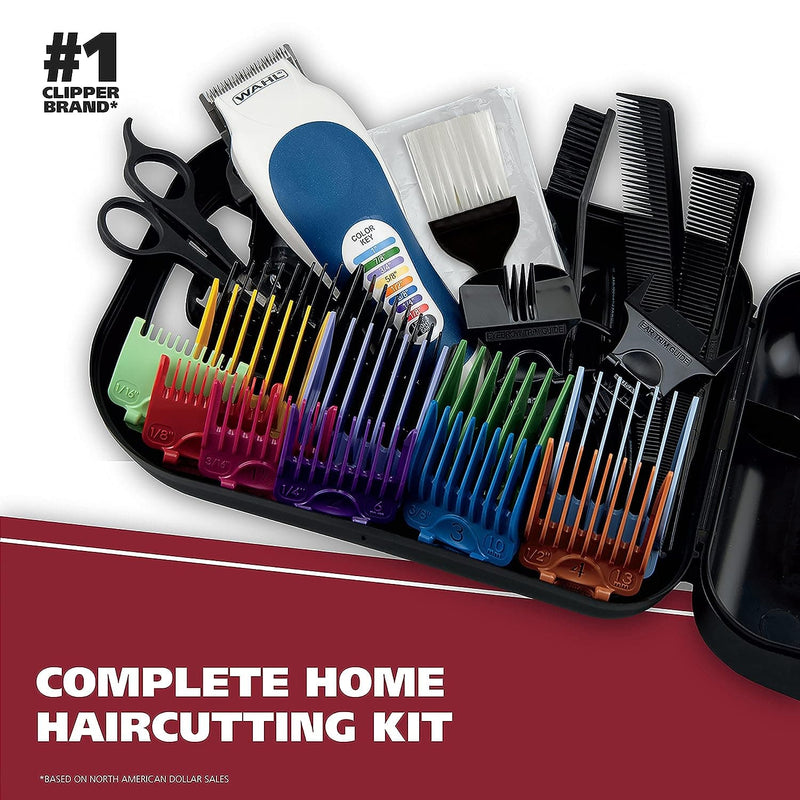 Wahl Clipper USA Color Pro Complete Haircutting Kit with Easy Color Coded Guide Combs - Corded Clipper for Hair Clipping & Grooming Men, Women, & Children - Model 79300-1001M - Premium Hair Cutting Tools from Visit the WAHL Store - Just $47.99! Shop now at Handbags Specialist Headquarter