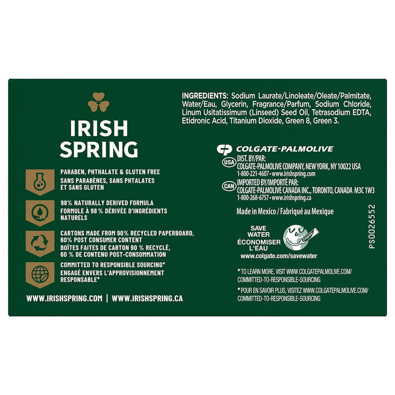 Irish Spring Bar Soap for Men, Original Clean, Smell Fresh and Clean for 12 Hours, Men Soap Bars for Washing Hands and Body, Mild for Skin, Recyclable Carton, 3.7 Ounce - 3 Count (Pack of 8) - Premium Soaps from Visit the Irish Spring Store - Just $22.99! Shop now at Handbags Specialist Headquarter