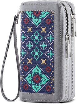 HAWEE Cellphone Wallet for Women Dual Zipper Long Purse with Removable Wristlet - Premium Wristlets from Brand: HAWEE - Just $34.99! Shop now at Handbags Specialist Headquarter