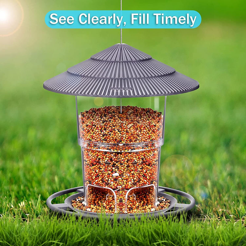 eWonLife Bird Feeders, Bird Feeder for Outside Outdoors Hanging, Squirrel Proof, Easy Clean and Fill, Adjustable Feeder with Sturdy Wire and Roof, Plastic, for Garden, Backyard, Terrace(25 OZ/Pack) - Premium BIRDFEEDERS from Visit the eWonLife Store - Just $34.99! Shop now at Handbags Specialist Headquarter