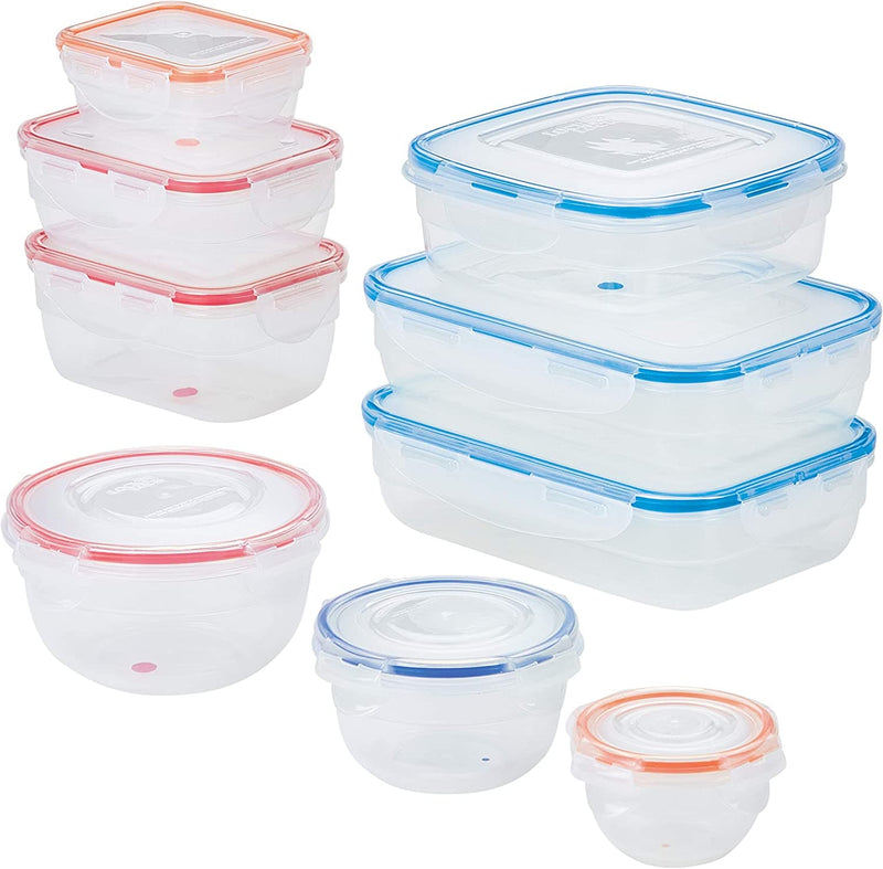 LocknLock Easy Essentials Color Mates Food Storage lids/Airtight containers, BPA Free, 18 Piece, Clear - Premium Kitchen Helpers from Visit the LOCK & LOCK Store - Just $37.99! Shop now at Handbags Specialist Headquarter