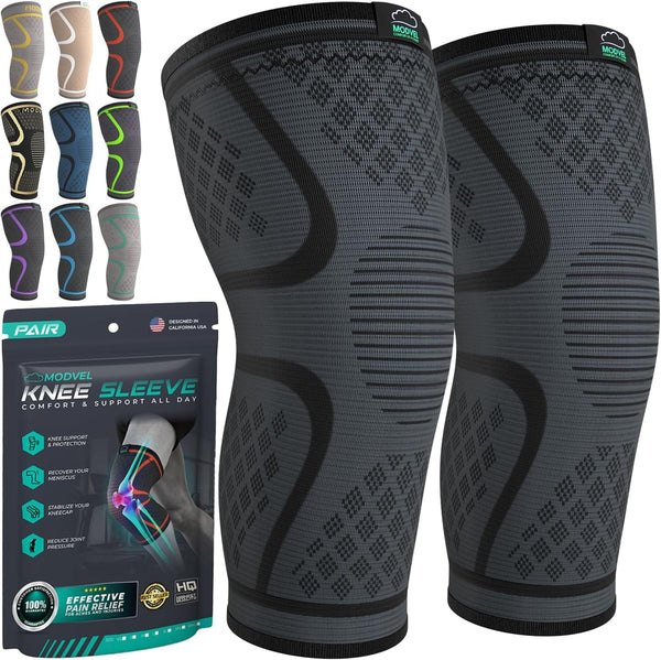 Modvel Compression Knee Brace for Women & Men - 2 Pack Knee Brace for Women Running Knee Pain, Knee Support Compression Sleeve, Workout Sports Knee Braces for Meniscus Tear ACL & Arthritis Pain Relief - Premium Health Care from Visit the Modvel Store - Just $39.99! Shop now at Handbags Specialist Headquarter