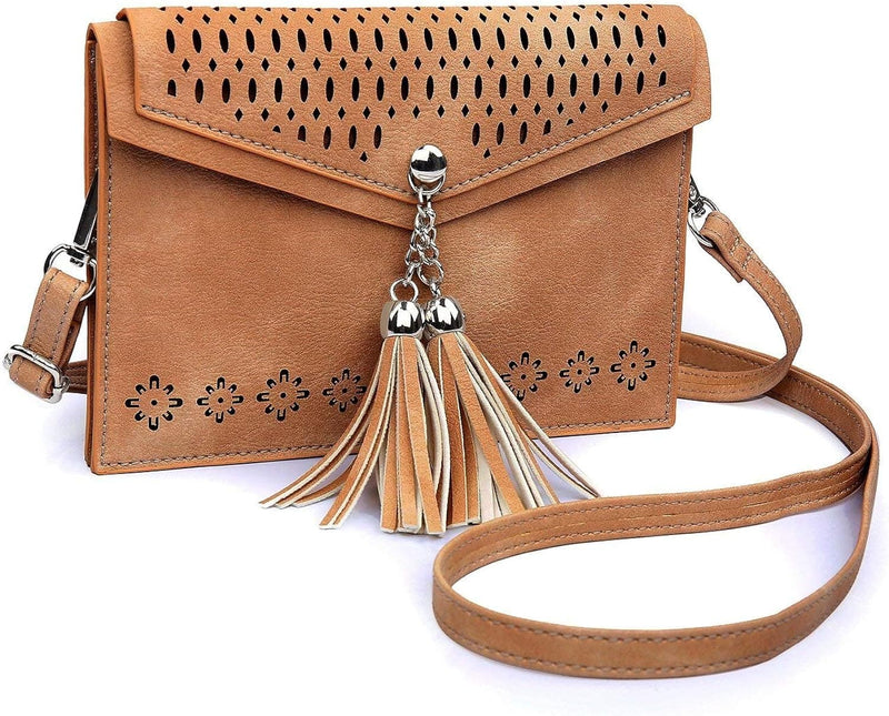 seOSTO Womens Small Crossbody Bag, Tassel Cell Phone Purse Holder Wallet… - Premium Crossbody Bags from Visit the seOSTO Store - Just $31.99! Shop now at Handbags Specialist Headquarter