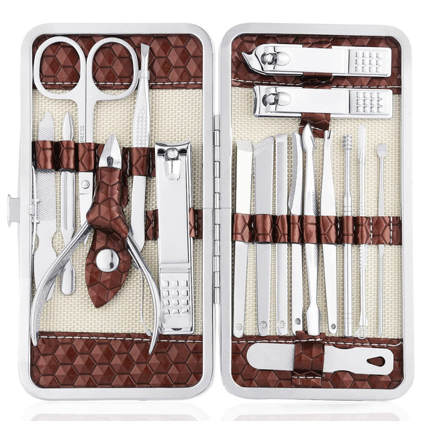 Yougai Manicure Set Nail Clippers Pedicure Kit -18 Pieces Stainless Steel Manicure Kit, Professional Grooming Kits, Nail Care Tools with Luxurious Travel Case, Black - Premium Hand, Foot & Nail Tools from Visit the Yougai Store - Just $15.99! Shop now at Handbags Specialist Headquarter
