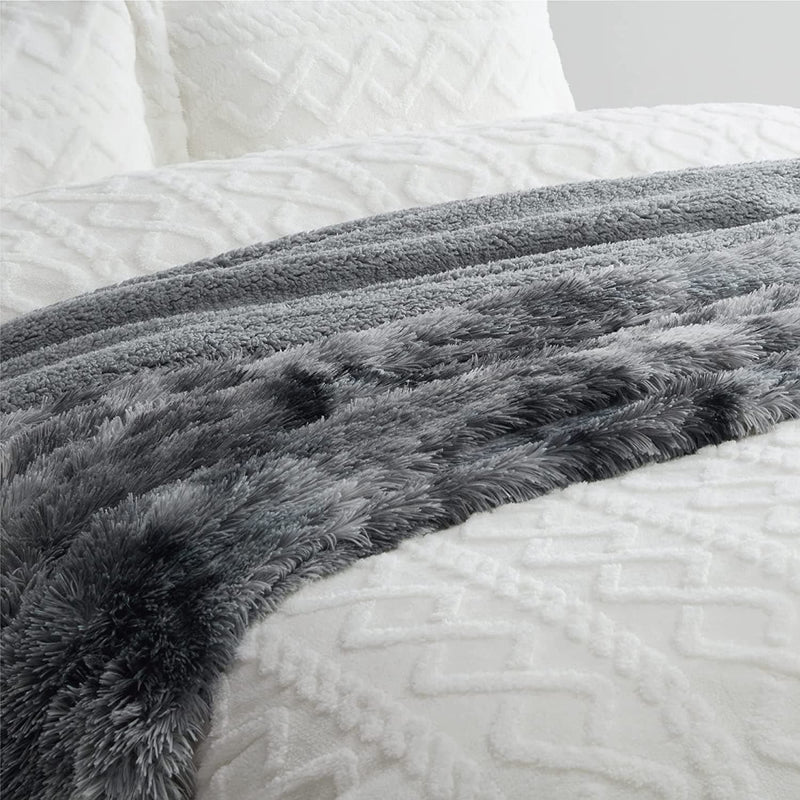 BEDSURE Faux Fur Throw Blanket Grey - Tie-dye Fuzzy Fluffy Super Soft Furry Plush Decorative Comfy Shag Thick Sherpa Shaggy Throws and Blankets Couch, Sofa, Bed, 50x60 inches，380GSM - Premium BLANKETS AND BEDDING from Visit the BEDSURE Store - Just $22.99! Shop now at Handbags Specialist Headquarter