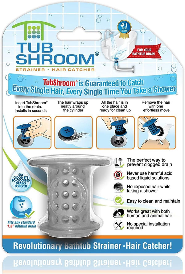 TubShroom Tub Hair Catcher Protector, Fits 1.5" - 1.75" Drain, Gray - Premium SOAP from Visit the TubShroom Store - Just $18.99! Shop now at Handbags Specialist Headquarter