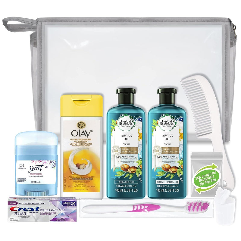 Convenience Kits International Women's Deluxe 10 Piece Kit with Travel Size TSA Compliant Essentials Featuring: Pantene Hair Products in Reusable Toiletry Zippered Bag - Premium Bath & Shower Sets from Visit the Convenience Kits International Store - Just $15.99! Shop now at Handbags Specialist Headquarter