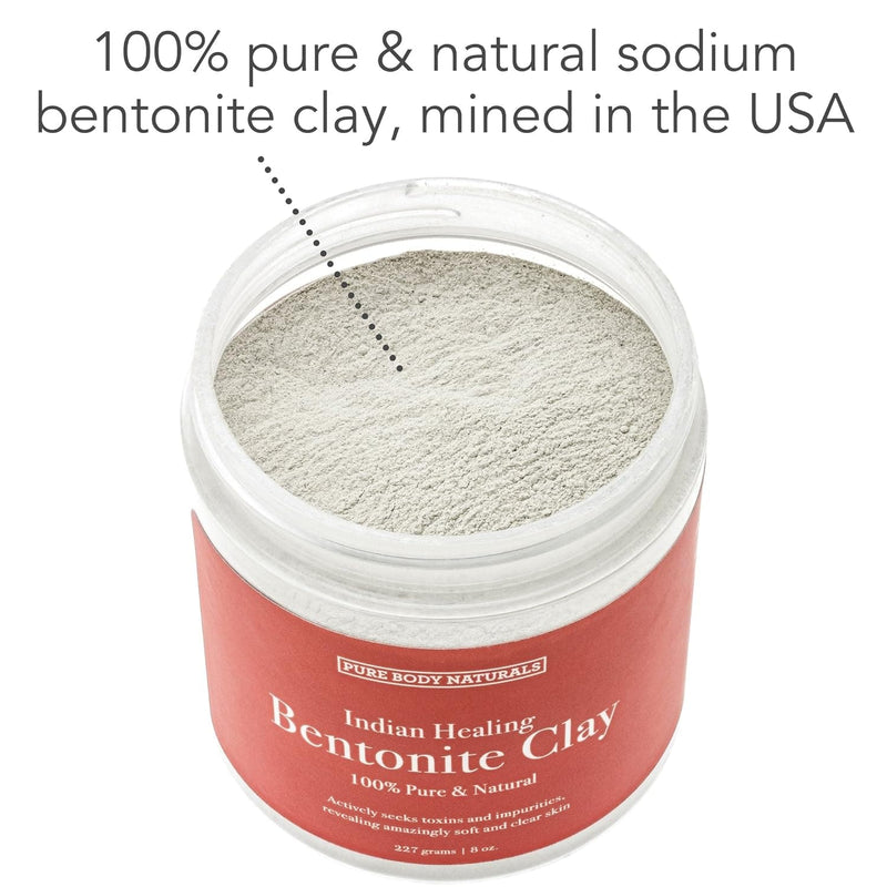 Pure Body Naturals Pure Bentonite Powder for DIY Detox Bath & Facial Mask, Pure Indian Healing Clay for Burns, Mastitis, Inflamed or Chapped Skin (8.0 oz) - Premium Body Mud from Visit the Pure Body Naturals Store - Just $11.99! Shop now at Handbags Specialist Headquarter