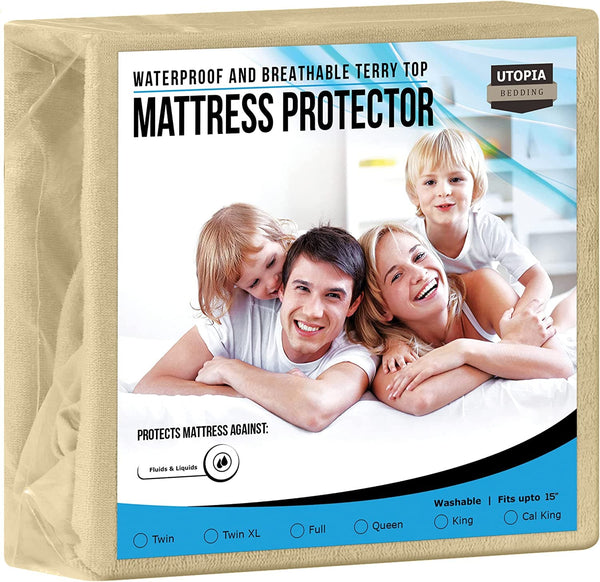 Utopia Bedding Premium Waterproof Terry Mattress Protector Twin 200 GSM, Mattress Cover, Breathable, Fitted Style with Stretchable Pockets - Premium Blankets and bedding from Visit the Utopia Bedding Store - Just $20.99! Shop now at Handbags Specialist Headquarter