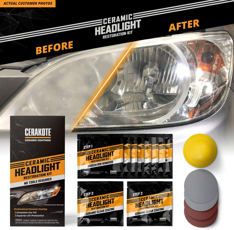 CERAKOTE® Ceramic Headlight Restoration Kit – Guaranteed To Last As Long As You Own Your Vehicle – Brings Headlights back to Like New Condition - 3 Easy Steps - No Power Tools Required - Premium Auto accessories from Visit the CERAKOTE Store - Just $30.99! Shop now at Handbags Specialist Headquarter