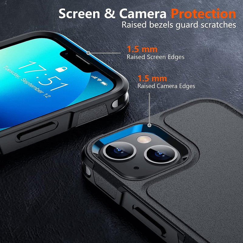 iPhone 13 Case/iPhone 14 Case, [10 FT Military Grade Drop Protection] [with 2 pcs Tempered Glass Screen Protector] Cover for iPhone 13 & 14 6.1 inch (Black) - Premium Phone Case from Visit the SPIDERCASE Store - Just $17.99! Shop now at Handbags Specialist Headquarter