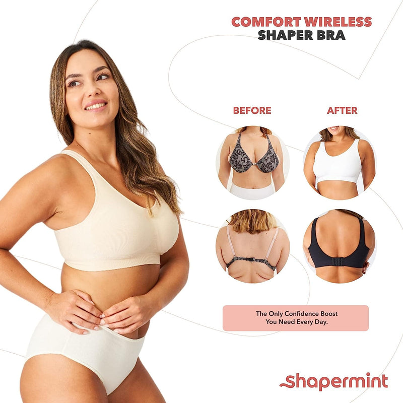 SHAPERMINT Compression Wirefree High Support Bra for Women Small to Plus Size Everyday Wear, Exercise and Offers Back Support - Premium Everyday Bras from Visit the SHAPERMINT Store - Just $0! Shop now at Handbags Specialist Headquarter