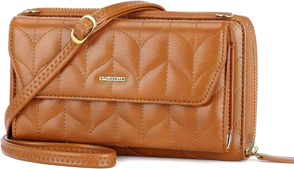 nuoku Womens RFID Wallet Purse Wristlet Crossbody Clutch with Zip Around 2 Strap - Premium Wristlets from Visit the nuoku Store - Just $49.99! Shop now at Handbags Specialist Headquarter