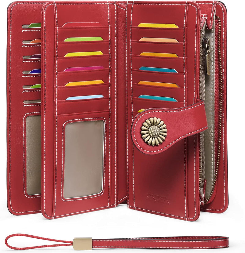 SENDEFN Wallets for Women Genuine Leather Credit Card Holder with RFID Blocking Large Capacity Wristlet - Premium Wristlets from Brand: SENDEFN - Just $46.99! Shop now at Handbags Specialist Headquarter