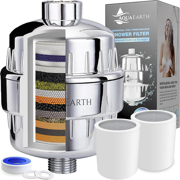 Shower Filter For Hard Water Shower Head Filter to Remove Chlorine Fluoride Water Softener Coconut Shell Activated Carbon Reduces Dry Itchy Skin Heavy Metals Other Sediments Vitamin C Aqua Earth - Premium alkaline water Filte from Visit the Aqua Earth Store - Just $67.97! Shop now at Handbags Specialist Headquarter