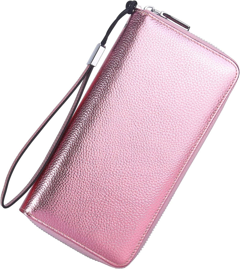 Lavemi Women's RFID Blocking 100% Leather Large Capacity Zip Around Wallet Phone Holder Clutch Travel Purse Wristlet - Premium Wristlets from Visit the Lavemi Store - Just $41.99! Shop now at Handbags Specialist Headquarter