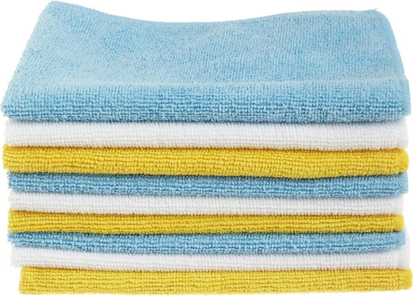 Amazon Basics Microfiber Cleaning Cloth, Non-Abrasive, Reusable and Washable, Pack of 36, Blue/White/Yellow, 16" x 12" - Premium Auto accessories from Visit the Amazon Basics Store - Just $26.99! Shop now at Handbags Specialist Headquarter