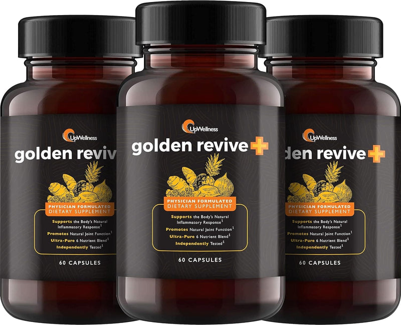 UpWellness Golden Revive + Joint Support with Quercetin, Magnesium, and Turmeric - 60 Capsules - 6 Active Ingredients for Joint and Muscle Care - Physician Formulated - Premium Health Care from Visit the UpWellness Nutrient-Rich Living Store - Just $64! Shop now at Handbags Specialist Headquarter