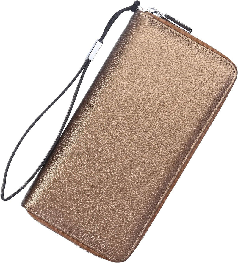 Lavemi Women's RFID Blocking 100% Leather Large Capacity Zip Around Wallet Phone Holder Clutch Travel Purse Wristlet - Premium Wristlets from Visit the Lavemi Store - Just $39.99! Shop now at Handbags Specialist Headquarter
