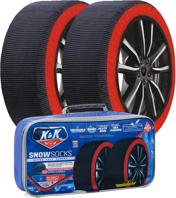 K&K Automotive Snow Socks for Tires - Pro Series for Ultimate Grip Alternative for Tire Snow Chain - Snow Traction Device for Passenger Cars SUVs Trucks Winter Emergency Accessory European (Medium) - Premium Auto from Visit the KNK Boutique Store - Just $191.99! Shop now at Handbags Specialist Headquarter