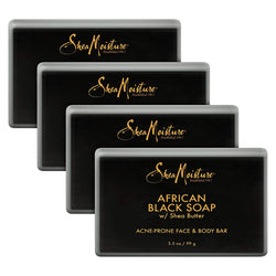 SheaMoisture Face and Body Bar for Oily, Blemish-Prone Skin African Black Soap Paraben Free, facial cleanser, 3.5 Ounce (Pack of 4) - Premium BATH AND BODY Towel Set from Visit the SheaMoisture Store - Just $12.99! Shop now at Handbags Specialist Headquarter
