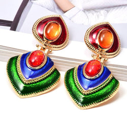Fashion Earrings Oiled Colorful Jewelry - Premium Earring from eprolo - Just $17.99! Shop now at Handbags Specialist Headquarter