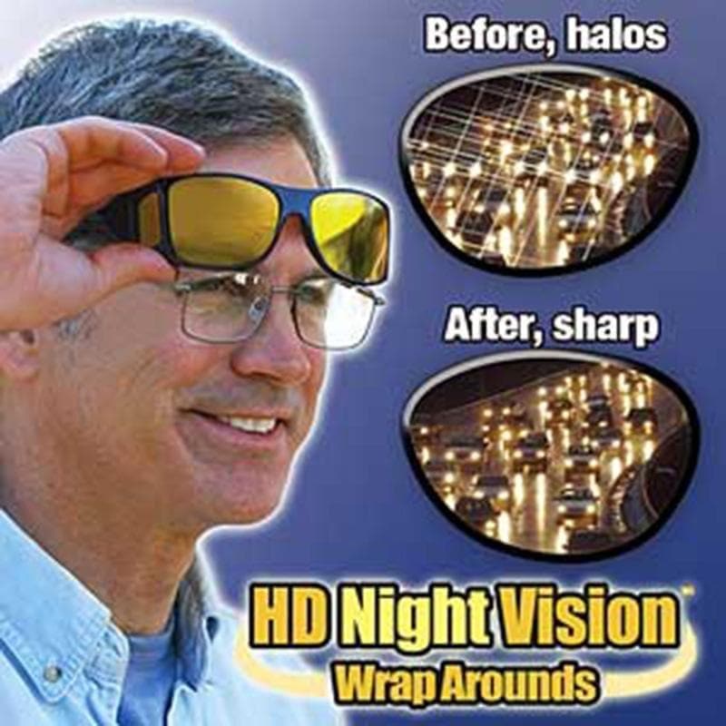 HD Vision Glasses Over Wrap Arounds Sunglasses Men Night Driving UV400 Protective Eyewear - Premium Men Sunglasses from eprolo - Just $19.99! Shop now at Handbags Specialist Headquarter