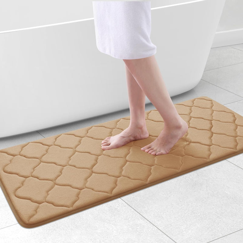 OLANLY Memory Foam Bath Mat Rug 24x16, Ultra Soft Non Slip and Absorbent Bathroom Rug, Machine Wash Dry, Comfortable, Thick Bath Rug Carpet for Bathroom Floor, Tub and Shower, Black - Premium Bath Rugs from Visit the OLANLY Store - Just $19.99! Shop now at Handbags Specialist Headquarter
