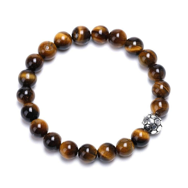 8mm Natural Beads Bracelets Football Sport Men Black Meditation Stone Women Prayer Jewelry Reiki Yoga adjustable Homme Bracelet - Handbags Specialist Headquarter