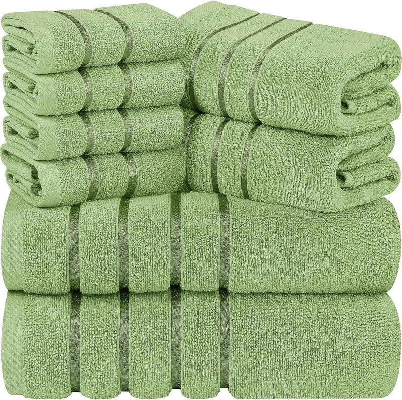 Utopia Towels 8-Piece Luxury Towel Set, 2 Bath Towels, 2 Hand Towels, and 4 Wash Cloths, 600 GSM 100% Ring Spun Cotton Highly Absorbent Viscose Stripe Towels Ideal for Everyday use (Cool Grey) - Premium Towel Set from Visit the Utopia Towels Store - Just $44.61! Shop now at Handbags Specialist Headquarter