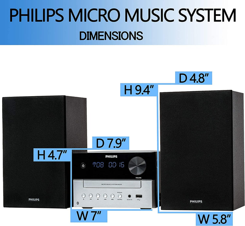 PHILIPS Bluetooth Stereo System for Home with CD Player, Wireless Streaming, MP3, USB, Audio in, FM Radio, 15W, Micro Music Sound System - Premium CD MUSIC SYSTEM PLAYERS from Visit the PHILIPS Store - Just $216.99! Shop now at Handbags Specialist Headquarter