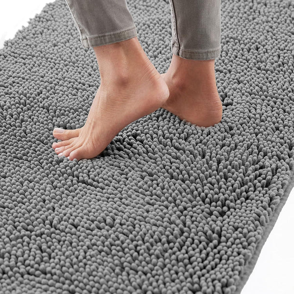 Gorilla Grip Bath Rug 24x17, Thick Soft Absorbent Chenille, Rubber Backing Quick Dry Microfiber Mats, Machine Washable Rugs for Shower Floor, Bathroom Runner Bathmat Accessories Decor, Grey - Premium Bath Rugs from Visit the Gorilla Grip Store - Just $19.99! Shop now at Handbags Specialist Headquarter