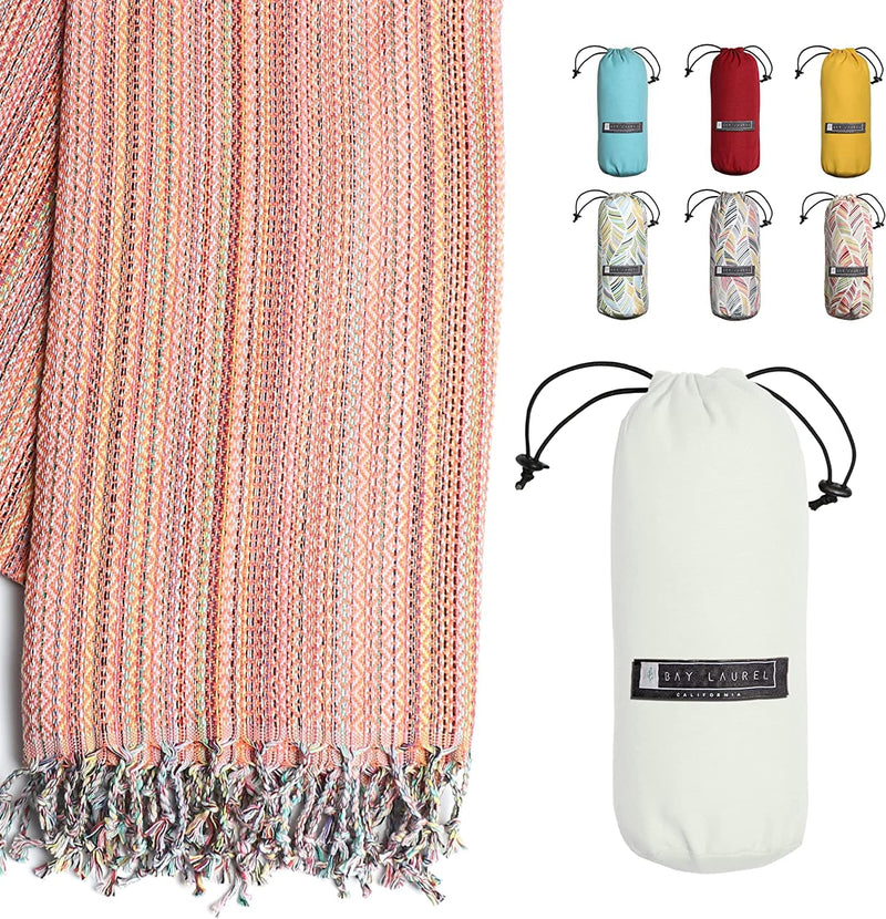 BAY LAUREL Turkish Beach Towel with Travel Bag - Sand-Free, Lightweight - Premium TOWEL SET from Visit the BAY LAUREL Store - Just $26.99! Shop now at Handbags Specialist Headquarter