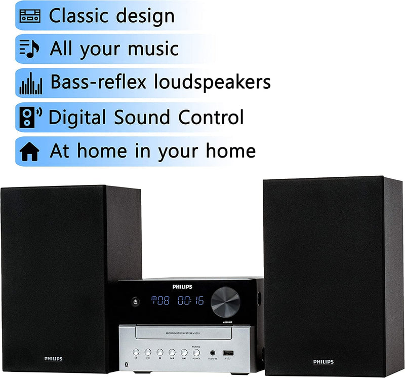 PHILIPS Bluetooth Stereo System for Home with CD Player, Wireless Streaming, MP3, USB, Audio in, FM Radio, 15W, Micro Music Sound System - Premium CD MUSIC SYSTEM PLAYERS from Visit the PHILIPS Store - Just $216.99! Shop now at Handbags Specialist Headquarter