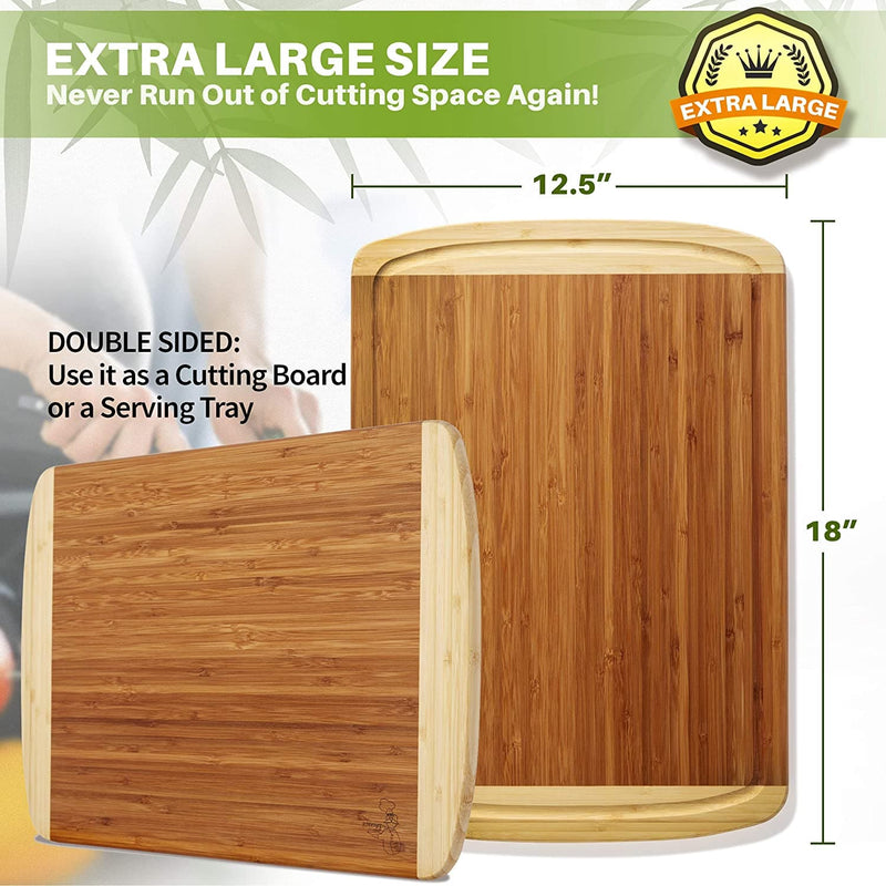 Organic Extra Large Bamboo Cutting Board with Lifetime Replacements - Extra Large Wood Cutting Board - Bamboo Chopping Board for Meat Cheese and Vegetables - Large Wooden Cutting Boards for Kitchen - Premium COOKWARE from Visit the Greener Chef Store - Just $24.99! Shop now at Handbags Specialist Headquarter